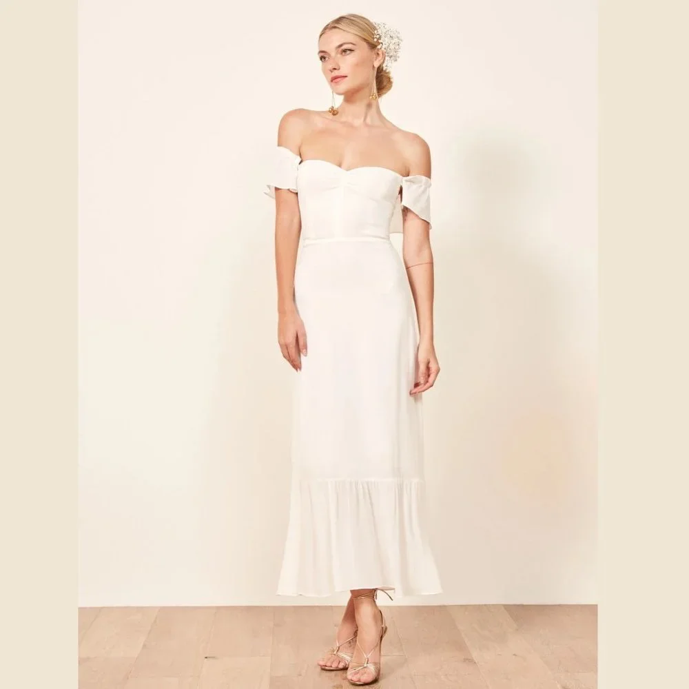 Reformation Butterfly Dress in Ivory - Picture 8 of 15